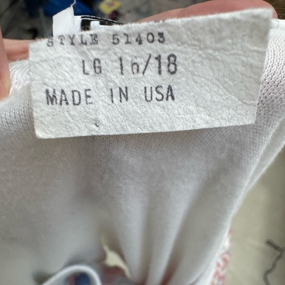 ACT III White and Pink Vintage Short Sleeve Sweatshirt Top - Picture 7 of 7